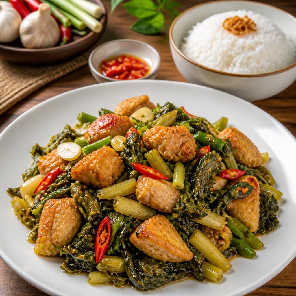Bakmi Golek Sayur Asin Cah Ayam